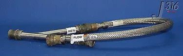 1856 APPLIED MATERIAL SS FLEXIBLE HOSE 1/2&quot; FTG 3 FT w/ Y-SHAPE JOINT 3400-01568