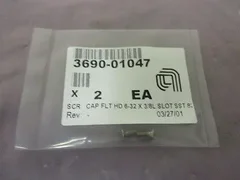 2 AMAT 3690-01047 Screw, Cap FLT, HD 6-32 X 3/8L, Slot SST, 410082