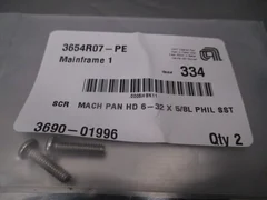 2 AMAT 3690-01996 SCREW MACH PAN HD 6-32 x 5/8L PHIL SST, 109026