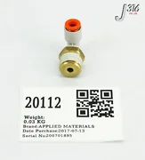 20112 APPLIED MATERIALS FTG TBG ELBOW 1/4TX3/8MNPT ONE-TOUCH P (NEW) 3300-02296