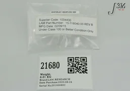 21680 LAM RESEARCH CENTERJET HIGHFLOW UNF (NEW) 15-118040-00