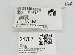 24707 APPLIED MATERIALS FTGPIPE ADPTR 1/4FNPT X 1/4MNPT 3/4HEX S(NEW) 3300-02488