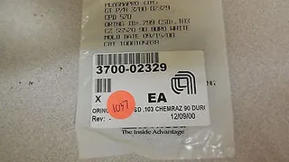 3700-02329, AMAT, ORING ID .299 CSD .103 CHEMRAZ 90 DURO WHT