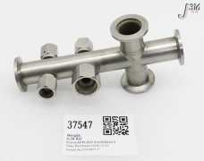 37547 APPLIED MATERIALS WELDMENT CROSS 4VCR DPS CHAMBER 0050-33128