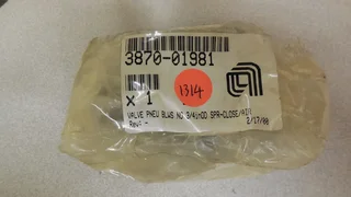 3870-01981, AMAT, VALVE PNEU BLWS NO 3/4&quot; OD SPR-CLOSE/AIR-OPEN ORING
