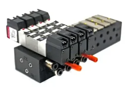 (4)Humphrey HA040-4E2-PSL Solenoid Air Valve 24VDC 28.5-100PSI+Manifold Assembly