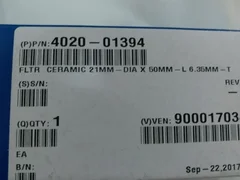 4020-01394 FLTR CERAMIC 21MM-DIA X 50M