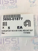 5PCS AMAT 3690-01877 SCRCAP SKT HD 4-40 X 3/8L HEX SKT SST