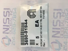 5PCS AMAT 3690-01944, 1SCRCAP SKT HD 1/4-20 X 7/8L HEX SKT SS