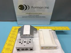 AMAT 0021-10296 OUTPUT MANIFOLD, UNIVERSAL CHAMBER, TEFLON P5000, 127845