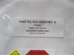AMAT 0021-38125  TUBE LIFT PLATE, SCREWED DOWN, DXZ