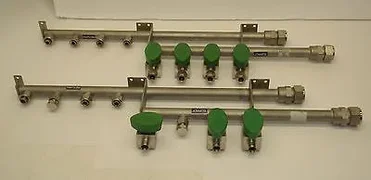 AMAT 0040-76530 Water Supply &amp; Return 3/4&quot; Manifold w/ Hoke valves (Lot of 2) 