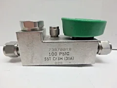 AMAT 0190-01449 Hoke 7387001R Return Valve Manifold 316 SST CF8M   EPDM Green