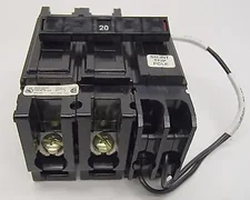 AMAT 0190-75104 20 Amp 2-Pole Cutler-Hammer QC2020HS Shunt Trip Circuit Breaker