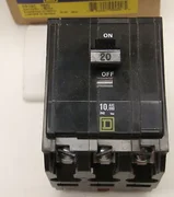 AMAT 0680-01299 Square D QOB3205237 Bolt-on Circuit Breaker 20 Amps 3-Pole 240V