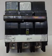 AMAT 0680-01355 Circuit Breaker 125A  3-pole Square DQOB3125VH  22kaic 240 volt 