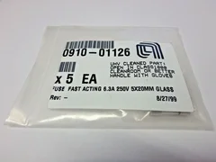 AMAT 0910-01126 FUSE FAST ACTING 6.3 A 250V 5X20 MM GLASS (Lot of 5 fuses)