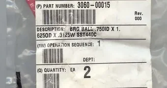 AMAT 3060-00015 Ball Bearing, .750ID X 1.625OD X .3125W