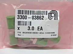 AMAT 3300-03862, SS-4-VCR-61, 1/4 VCR Face Seal Bulkhead Union W/nut (Lot of 3)