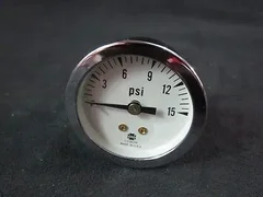 AMAT 3310-01027 Pressure Gauge, 0-15 PSI 1-1/2"1/8 ANPT PNL MTG