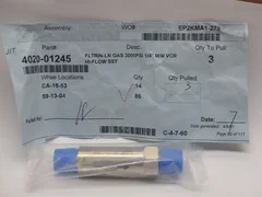 AMAT 4020-01245 PALL Mini-Gaskleen Hi-Flow Complete Filter 3000 psig, GLFPF3101V