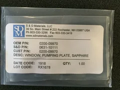 AMAT APPLIED MATERIALS 0200-09970 WINDOW, PUMPING PLATE, SAPPHIRE