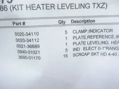 AMAT APPLIED MATERIALS AMAT TXZ HEATER LEVELING PLATE KIT 0021-36689 0242-38486