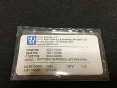 AMAT APPLIED MATLS 0200-04298 LIFT PIN, NOTCHED, SAPPHIRE, DPSII