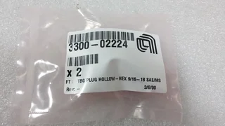 AMAT Applied Materials 3300-02224 TBG Plug Hollow Hex 9/16-18 SAE/MS (Set of 2)