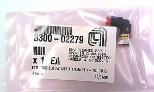 AMAT FITTING 1/8T x 1/8MNPT ELBOW P/N 3300-02279 NEW