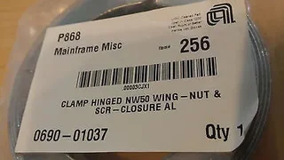 AMAT P/N: 0690-01037 CLAMP HINGED NW50 WING-NUT &amp; SCR-CLOSURE