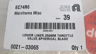 APPLIED MATERIALS 0021-03065 LOWER LINER, 250MM THROTTLE VALVE SPHERICAL BLADE