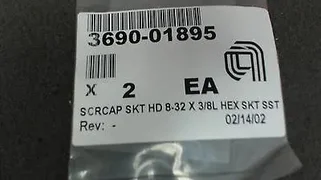 APPLIED MATERIALS - 3690-01895 - SCR CAP SKT HD 8-32 X 3/8L (PACK OF 2)