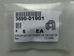 APPLIED MATERIALS 3690-01901 SCRCAP CAP SKT HD 1/4-20 X 1.5 L HEX SKT SS