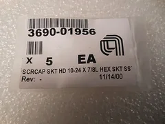 APPLIED MATERIALS 3690-01956 SCRCAP SKT HD 10-24X7/8L HEX SKTS (X5)