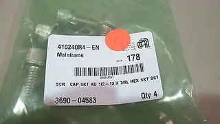 APPLIED MATERIALS 3690-04583  ITEM#178 SCR CAP SKT 1/2-13x7/8L HEX  PACK OF 4