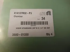 APPLIED MATERIALS 3880-01330 WSHR STANDARD 3/8&quot; ID X 1.0 OD  SST ( LOT OF 4)