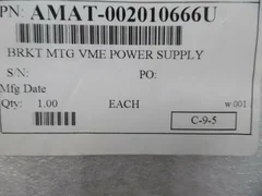 APPLIED MATERIALS AMAT 0020-10666 BRKT MTG VME POWER SUPPLY ASSY PLATE