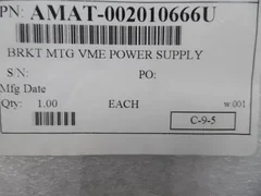 APPLIED MATERIALS AMAT 0020-10666 BRKT MTG VME POWER SUPPLY ASSY PLATE