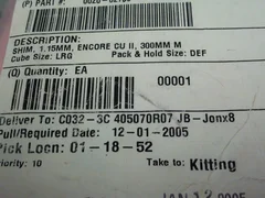 APPLIED MATERIALS AMAT 0020-62786 0020-62784 SHIM FOR ENCORE 300MM