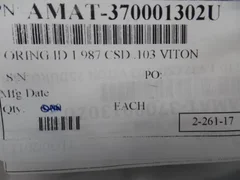 APPLIED MATERIALS AMAT 3700-01302 ORING ID 1.987 CSD .103 VITON 75DURO BLK