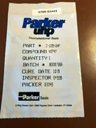 APPLIED MATERIALS (AMAT) 3700-02443 ORING ID 1.O40 CSD .103 PARKER  COMP V0747 