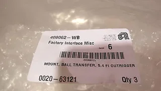 APPLIED MATERIALS P/N 0020-63121 MOUNT BALL TRANSFER, 5.4 FI OUTRIGGER