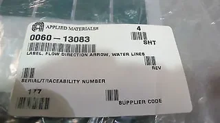 APPLIED MATERIALS P/N 0060-13083 FLOW DIRECTION ARROW LABEL