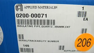 APPLIED MATERIALS P/N  0200-00071 INSULATING PIPE,QUARTZ,200MM