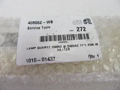 APPLIED MATERIALS P/N 1010-01437 1000WATT QUARTZ LAMP 11"L FOR IR HEATER