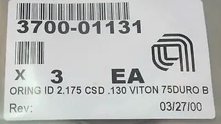 APPLIED MATERIALS P/N 3700-01131 O-RING id 2,175 CSD .130 VITON 75 DURO B 