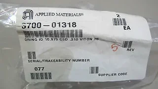 APPLIED MATERIALS P/N 3700-01318 D-RING id 10.975 CSD .210 VITONON 75 PACK OF 5 