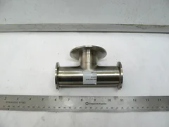 Amat 0050-14937 Stainless Steel Vacuum Tee Fitting KF-50 NW50 to (2) KF-40 NW40