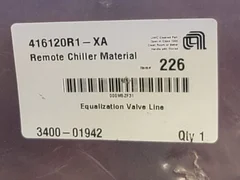 Applied Materials, 3400-01942, Equalization Valve Line, Remote Chiller